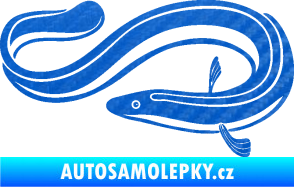 Samolepka Úhoř 001 levá 3D karbon modrý