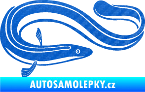 Samolepka Úhoř 001 pravá 3D karbon modrý