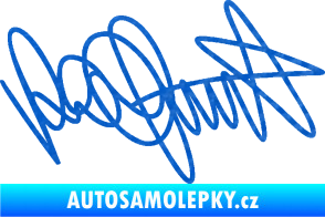 Samolepka Valentino Rossi podpis 3D karbon modrý