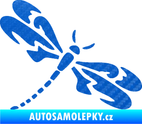 Samolepka Vážka 001 pravá 3D karbon modrý
