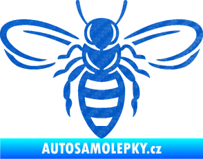 Samolepka Včela 002 3D karbon modrý
