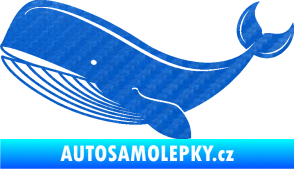 Samolepka Velryba 001 levá 3D karbon modrý