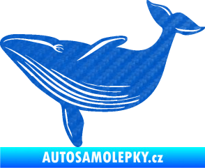 Samolepka Velryba 002 levá 3D karbon modrý