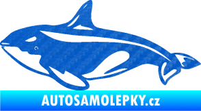 Samolepka Velryba 004 levá 3D karbon modrý