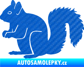 Samolepka Veverka 001 levá 3D karbon modrý