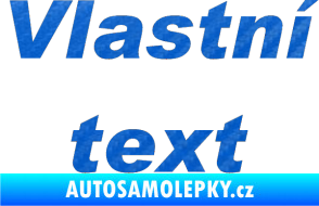 Samolepka Vlastní text - Arial Black kurzíva 3D karbon modrý