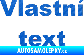 Samolepka Vlastní text - Arial Black 3D karbon modrý
