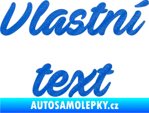 Samolepka Vlastní text - Ave Fedan 3D karbon modrý