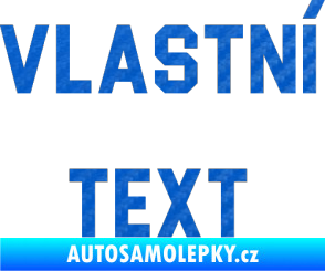 Samolepka Vlastní text - Blockletter 3D karbon modrý
