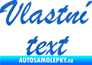 Samolepka Vlastní text - Brush Script 3D karbon modrý