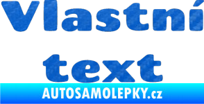 Samolepka Vlastní text - Chango 3D karbon modrý