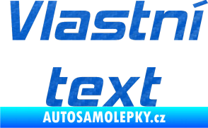 Samolepka Vlastní text - Hemi Head 3D karbon modrý