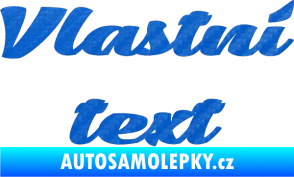 Samolepka Vlastní text - Low Casat 3D karbon modrý