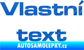 Samolepka Vlastní text - Microgramma 3D karbon modrý