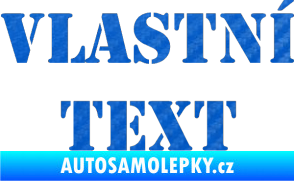 Samolepka Vlastní text - Stencil 3D karbon modrý