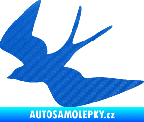 Samolepka Vlaštovka 001 levá 3D karbon modrý
