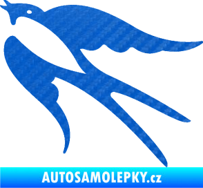 Samolepka Vlaštovka 003 levá 3D karbon modrý