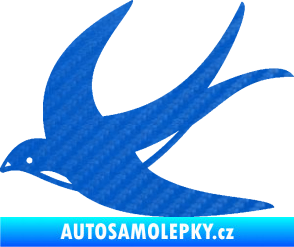 Samolepka Vlaštovka 004 levá 3D karbon modrý