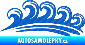 Samolepka Vlny 001 levá moře 3D karbon modrý