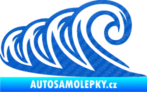 Samolepka Vlny 006 levá moře 3D karbon modrý