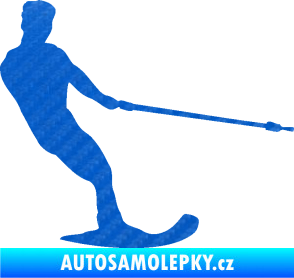 Samolepka Vodní lyže 003 pravá 3D karbon modrý