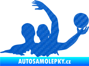 Samolepka Vodní pólo 001 pravá 3D karbon modrý