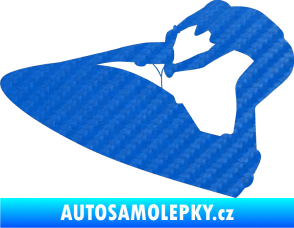 Samolepka Vodní skútr 002 levá 3D karbon modrý