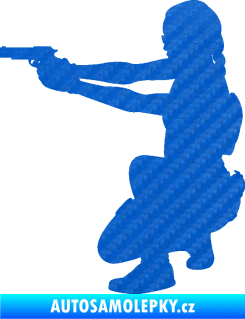 Samolepka Vojačka 001 levá 3D karbon modrý