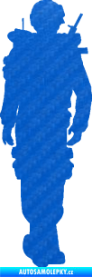Samolepka Voják 003 levá 3D karbon modrý