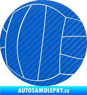 Samolepka Volejbalový míč 003 3D karbon modrý