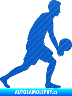 Samolepka Voleybal 014 pravá 3D karbon modrý
