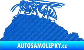 Samolepka Vosa 002 levá 3D karbon modrý