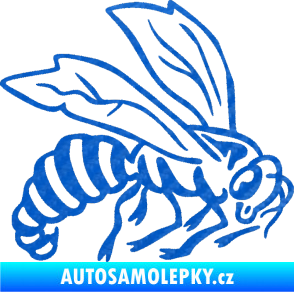 Samolepka Vosa 003 pravá 3D karbon modrý