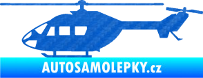 Samolepka Vrtulník 001 levá helikoptéra 3D karbon modrý