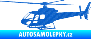 Samolepka Vrtulník 002 levá helikoptéra 3D karbon modrý