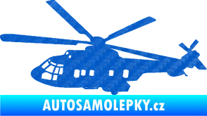 Samolepka Vrtulník 003 levá helikoptéra 3D karbon modrý