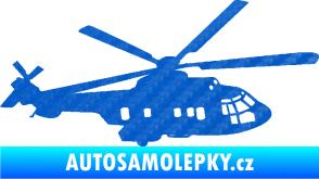 Samolepka Vrtulník 003 pravá helikoptéra 3D karbon modrý