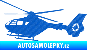 Samolepka Vrtulník 006 levá helikoptéra 3D karbon modrý