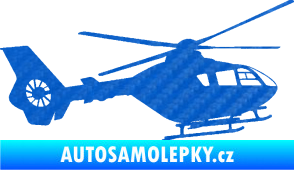 Samolepka Vrtulník 006 pravá 3D karbon modrý