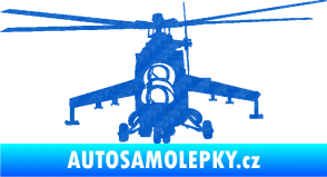 Samolepka Vrtulník 009 levá helikoptéra 3D karbon modrý