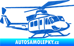 Samolepka Vrtulník 010 pravá helikoptéra 3D karbon modrý