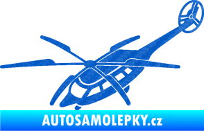 Samolepka Vrtulník 011 levá helikoptéra 3D karbon modrý