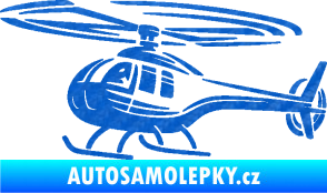 Samolepka Vrtulník 012 levá helikoptéra 3D karbon modrý