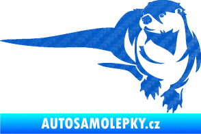 Samolepka Vydra 001 levá 3D karbon modrý