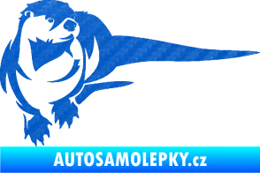 Samolepka Vydra 001 pravá 3D karbon modrý