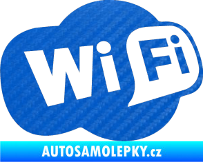 Samolepka Wifi 002 3D karbon modrý