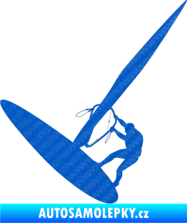 Samolepka Windsurfing 002 levá 3D karbon modrý