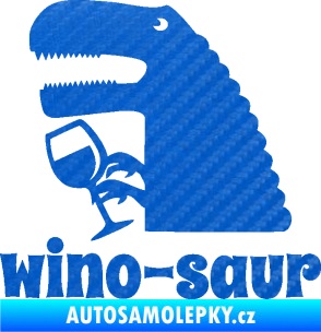 Samolepka Wino - saur 001 levá vínečko 3D karbon modrý