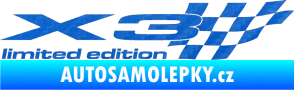 Samolepka X3 limited edition pravá 3D karbon modrý