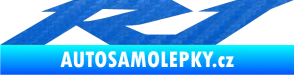 Samolepka Yamaha R1 3D karbon modrý